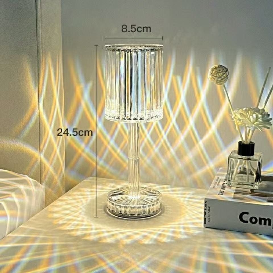 Luminária De Mesa Cristal Diamante Abajur de Cabeceira 3 Mudança De Cor Criativo Luz LED Acrílica