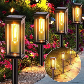 Kit Luminaria Solar de Tungstênio para Gramado Decoração de Ambientes Externos Luzes de Gramado