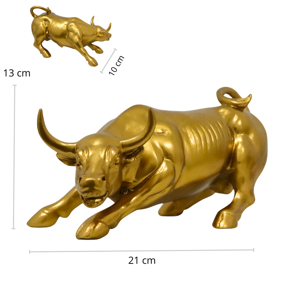Touro de Wall Street Tourinho Investimento Decoração Casa e Escritório em Resina