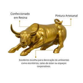 Touro de Wall Street Tourinho Investimento Decoração Casa e Escritório em Resina