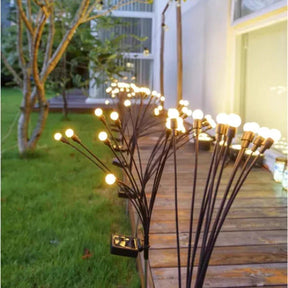 Kit Luminária Solar LED Decorativa Efeito Vagalume Para Jardim