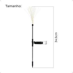 Kit 3 Espeto Jardim Solar com Placa solar Led embutido RGB ou Luz Quente para Ambientes externos