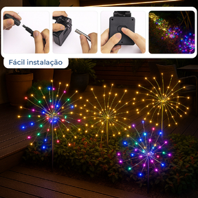 Kit 3 Espeto Jardim Solar com Placa solar Led embutido RGB ou Luz Quente para Ambientes externos