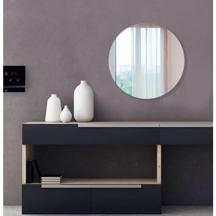 Espelho Redondo de Vidro Lapidado Para Banheiro Sala Quarto Maquiagem Alta Qualidade Envio Imediato