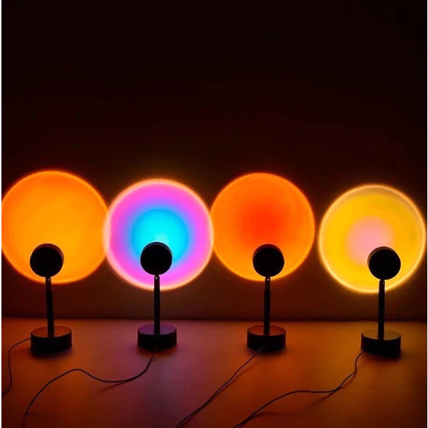 Luminária Projetor Pôr do Sol LED com 16 Cores e Controle Remoto